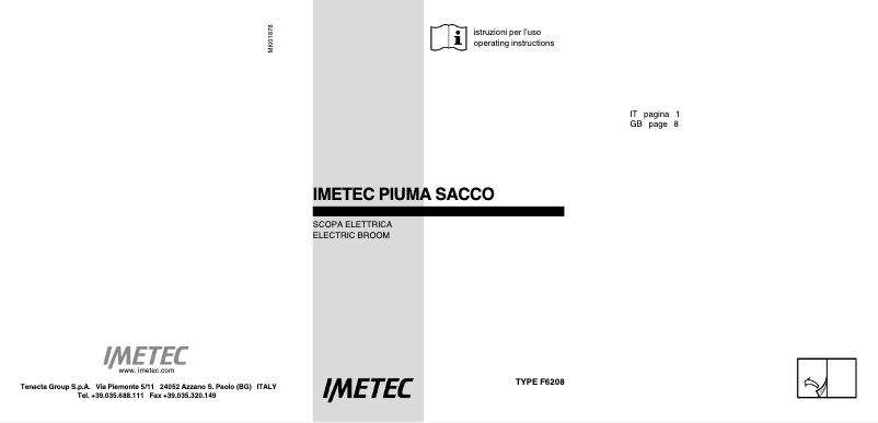 Page 1 de la notice Manuel utilisateur Imetec PIUMA