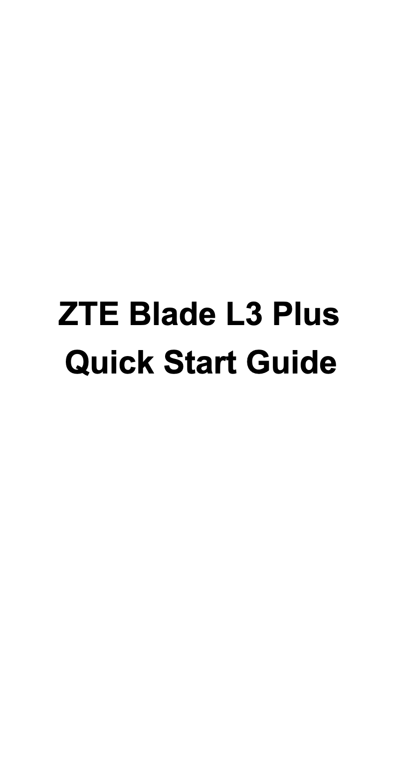 Page n°1 - Manuel utilisateur ZTE Blade L3 Plus