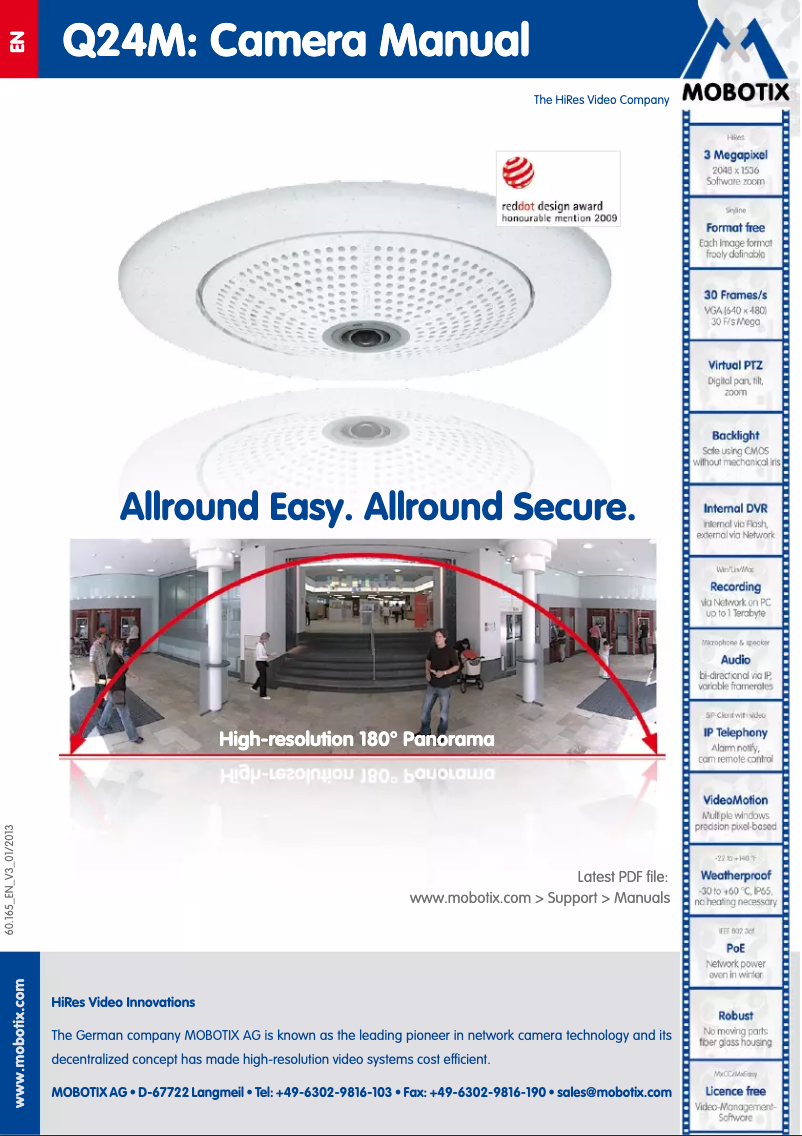 Page 1 de la notice Manuel utilisateur Mobotix Q24M