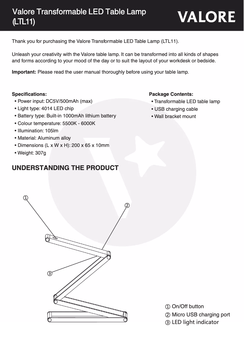 Image de la première page du manuel de l'appareil LTL11