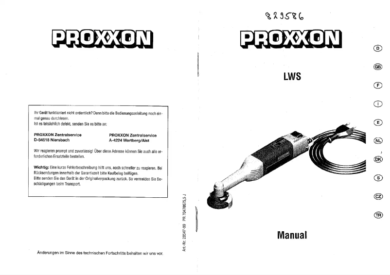 Image de la première page du manuel de l'appareil LWS 28547