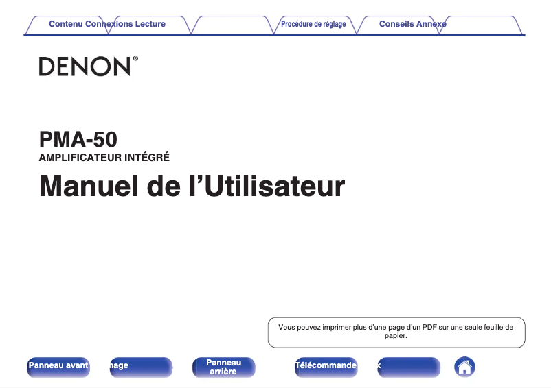 Image de la première page du manuel de l'appareil PMA-50B