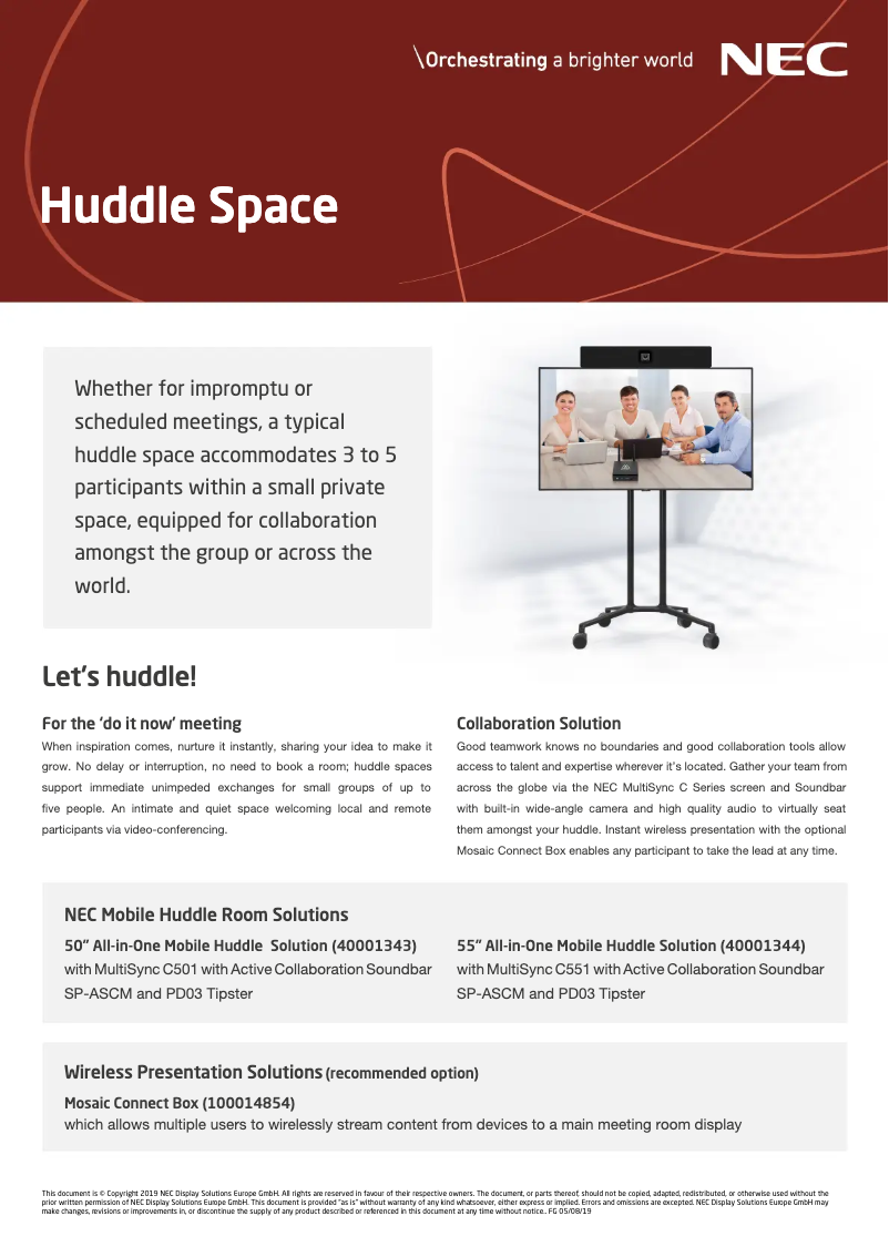 Imagen de la primera página del manual del dispositivo MultiSync C551