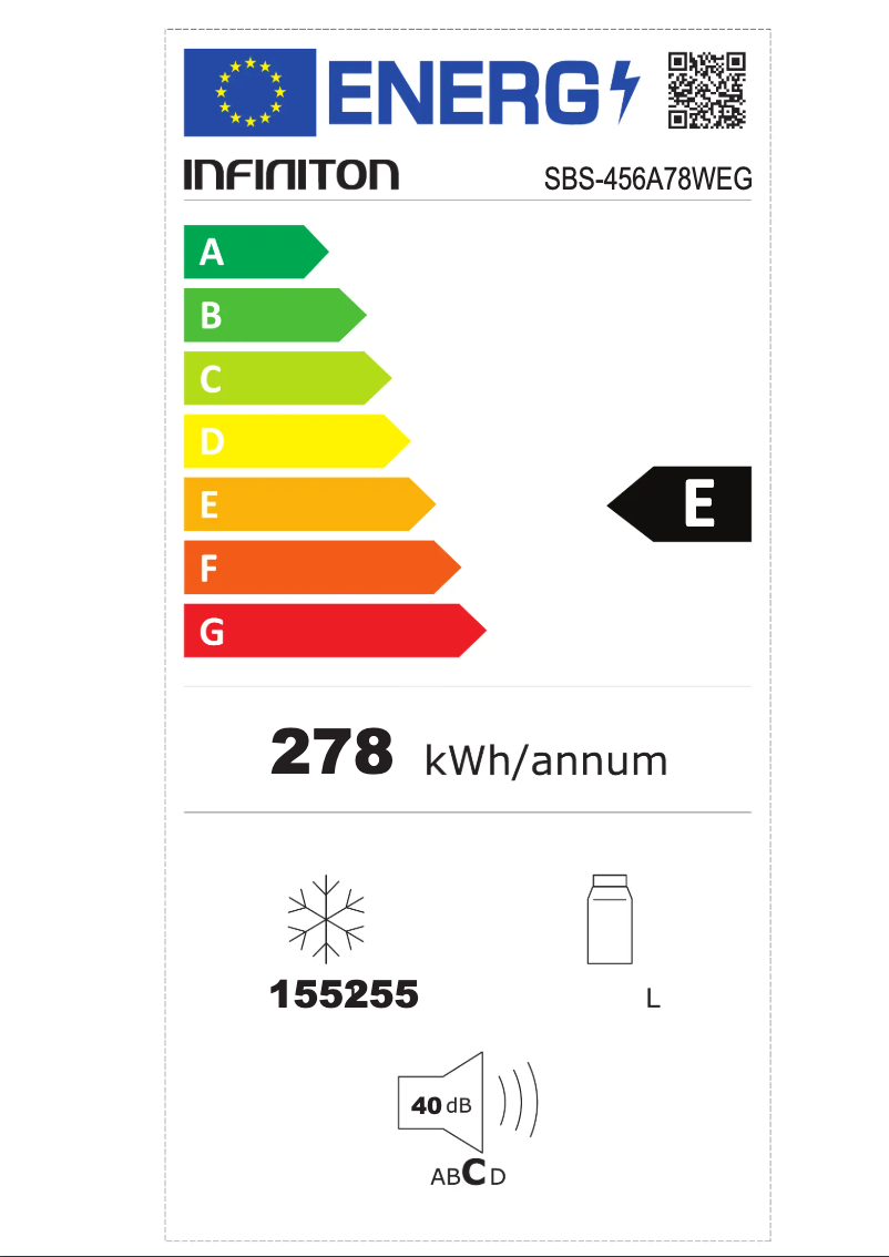 Page n°1 - Label énergétique Infiniton SBS-456A78WEG