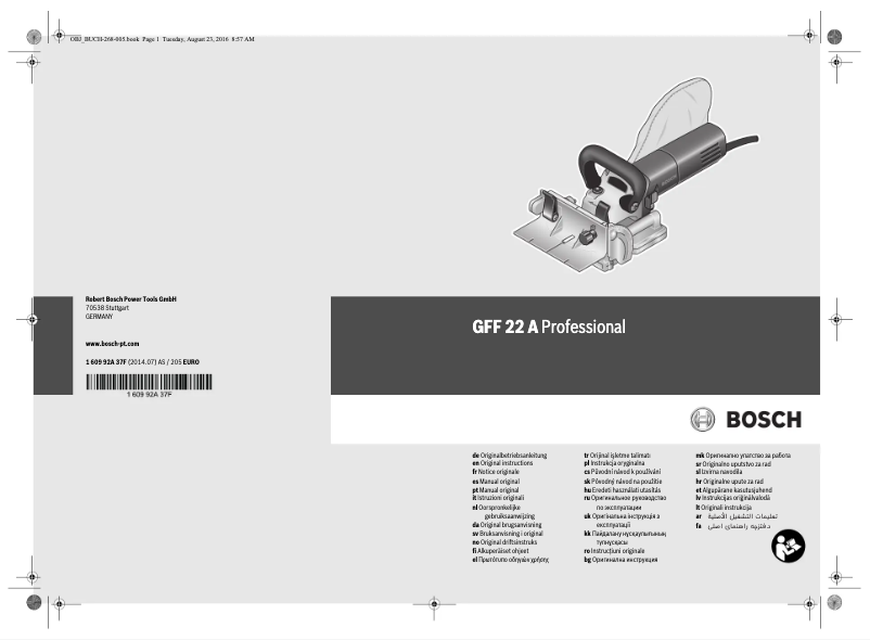 Page 1 of the manual User Manual Bosch GFF 22 A