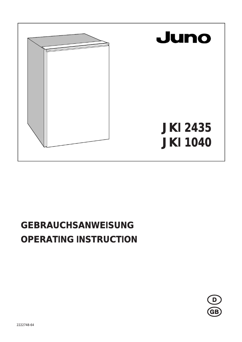 Image de la première page du manuel de l'appareil JKI1040