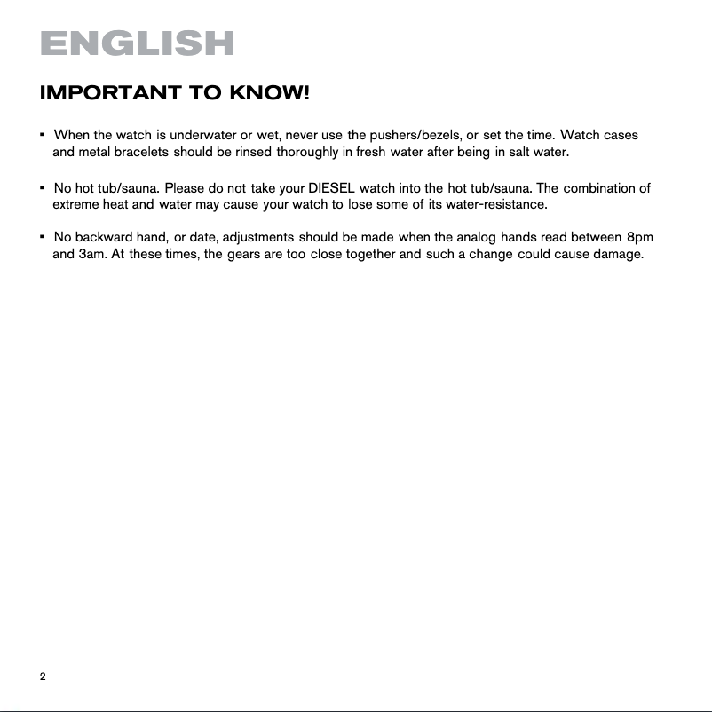 Page n°1 - Manuel utilisateur Diesel Ms9 Chrono DZ4473