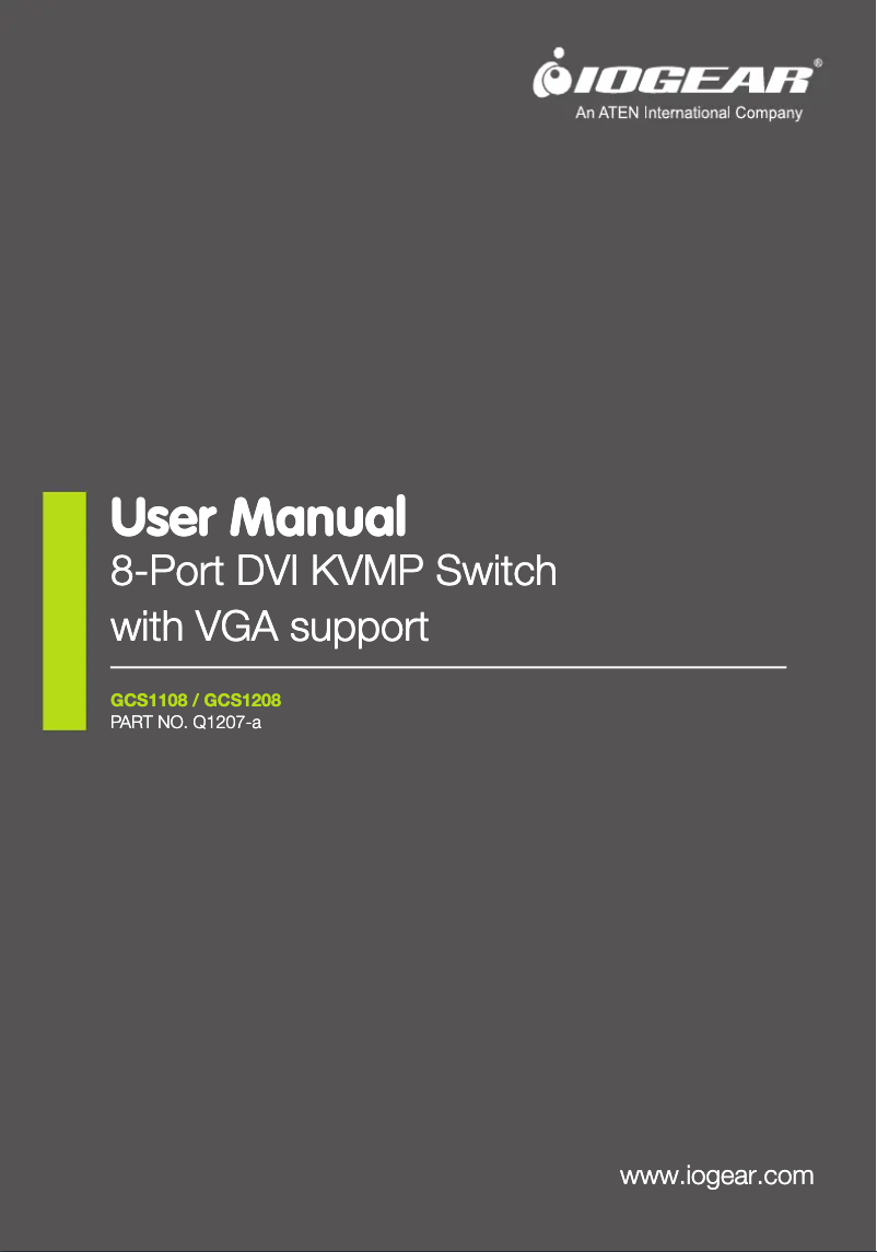 Image de la première page du manuel de l'appareil GCS1108