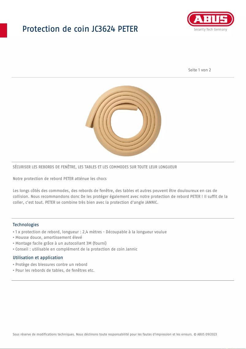 Image de la première page du manuel de l'appareil JC3624