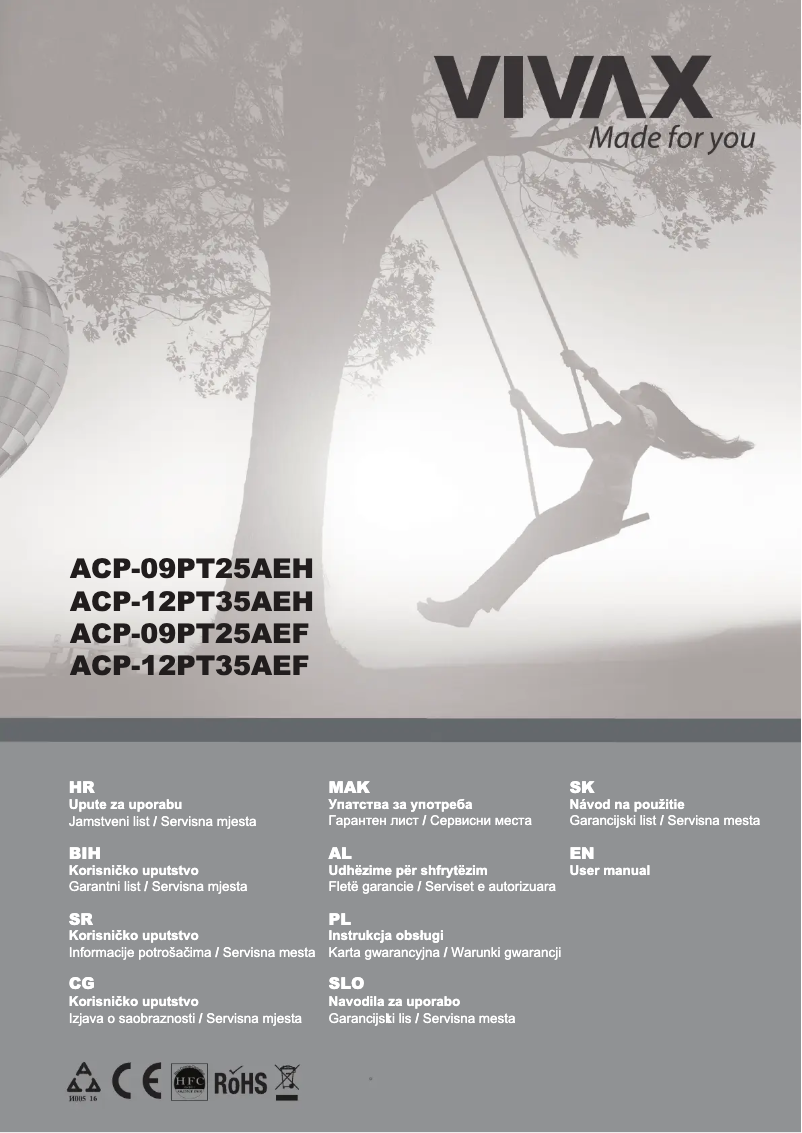 Page 1 de la notice Manuel utilisateur Vivax ACP-12CH35AEH