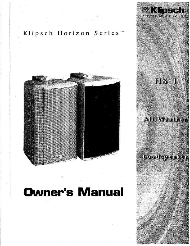 Page n°1 - Manuel utilisateur Klipsch HS 1 Horizon series