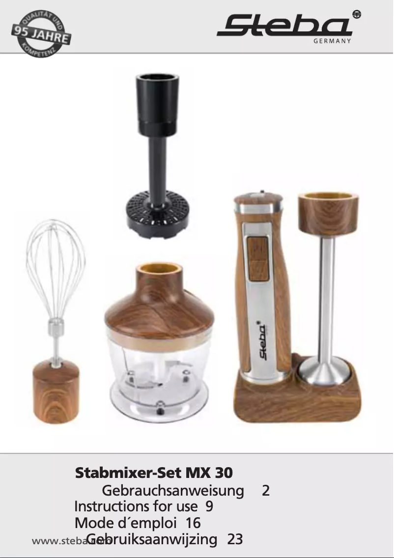 Page n°1 - Manuel utilisateur Steba MX 30