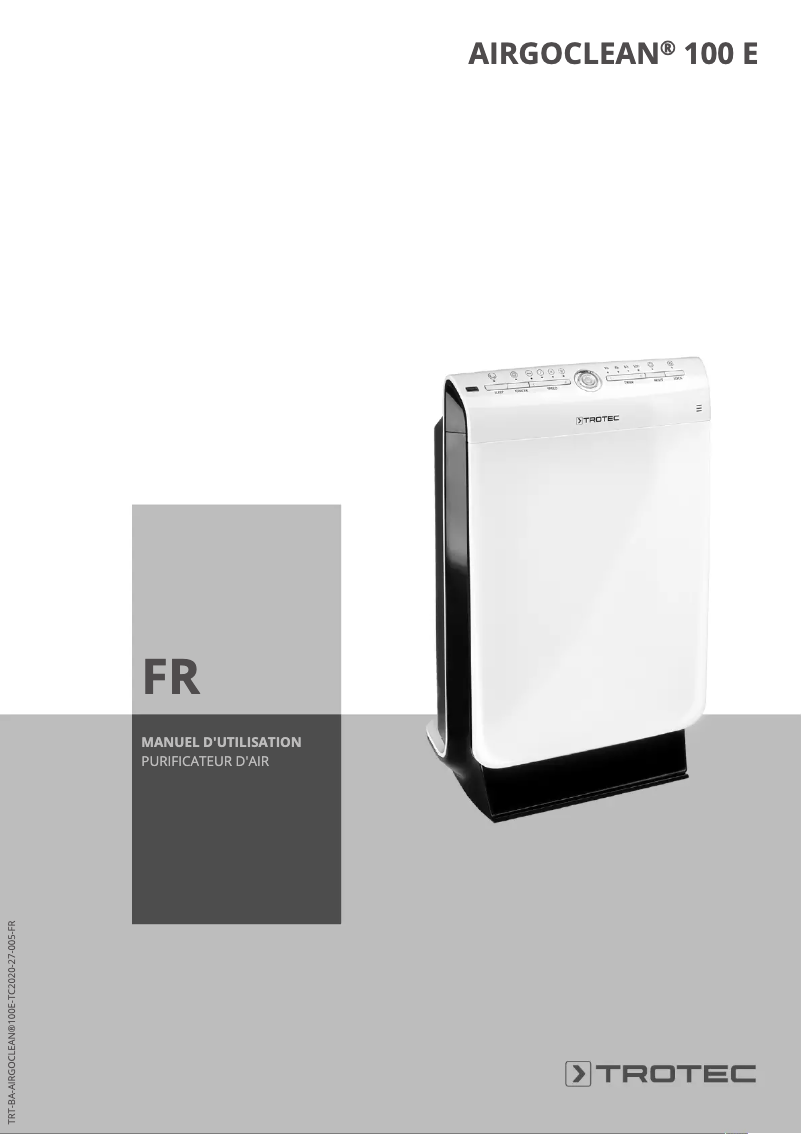 Image de la première page du manuel de l'appareil AirgoClean 100 E