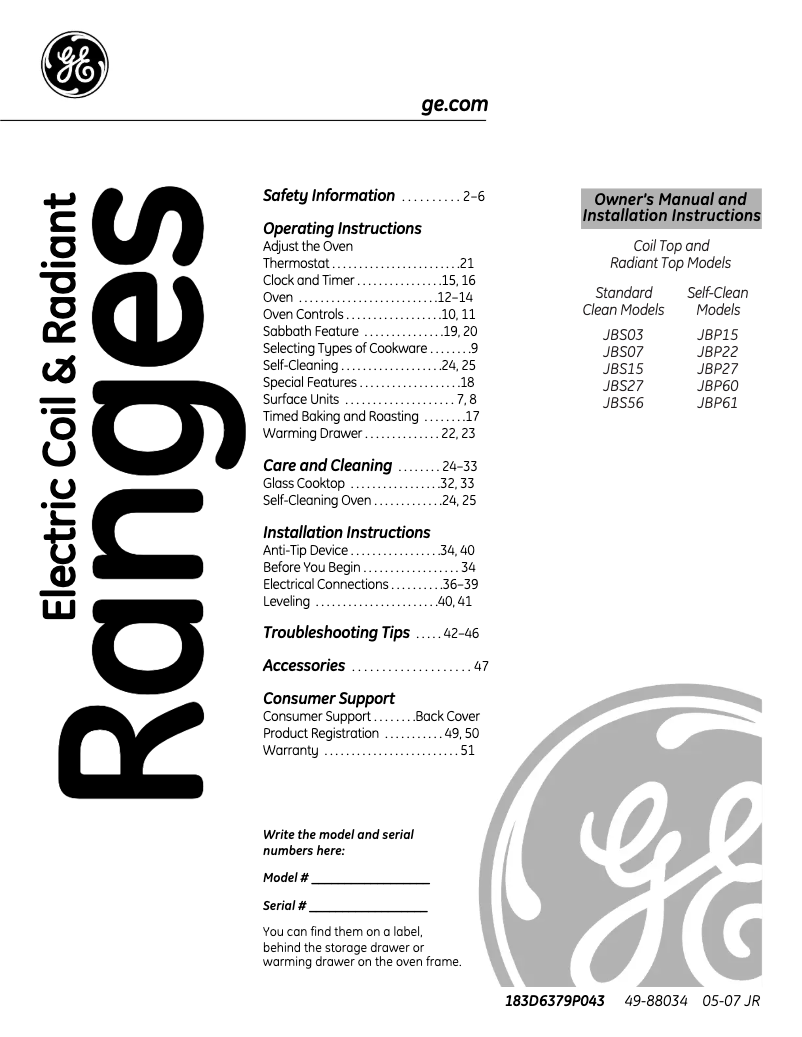 Image de la première page du manuel de l'appareil JBS03BCCT