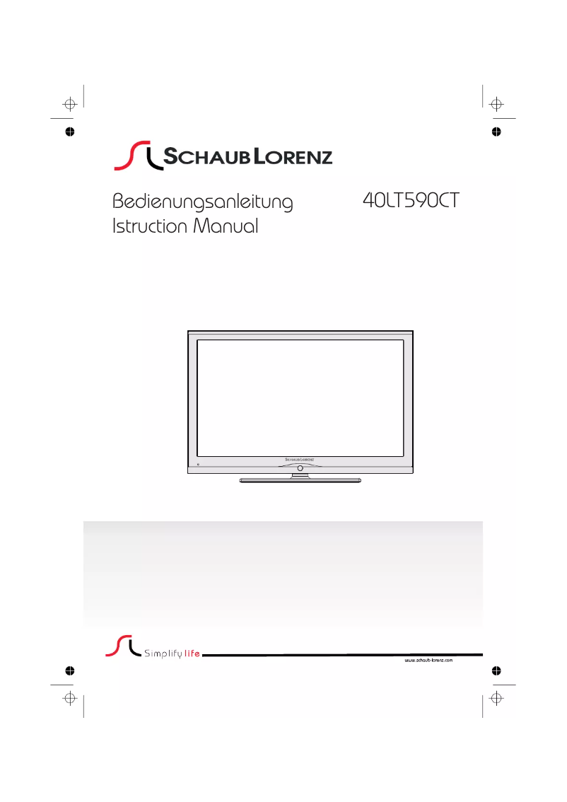 Page 1 de la notice Manuel utilisateur Schaub Lorenz 40LT590CT