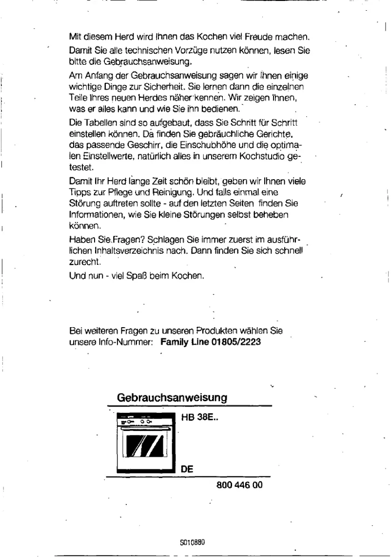 Page 1 de la notice Manuel utilisateur Siemens HB38E54