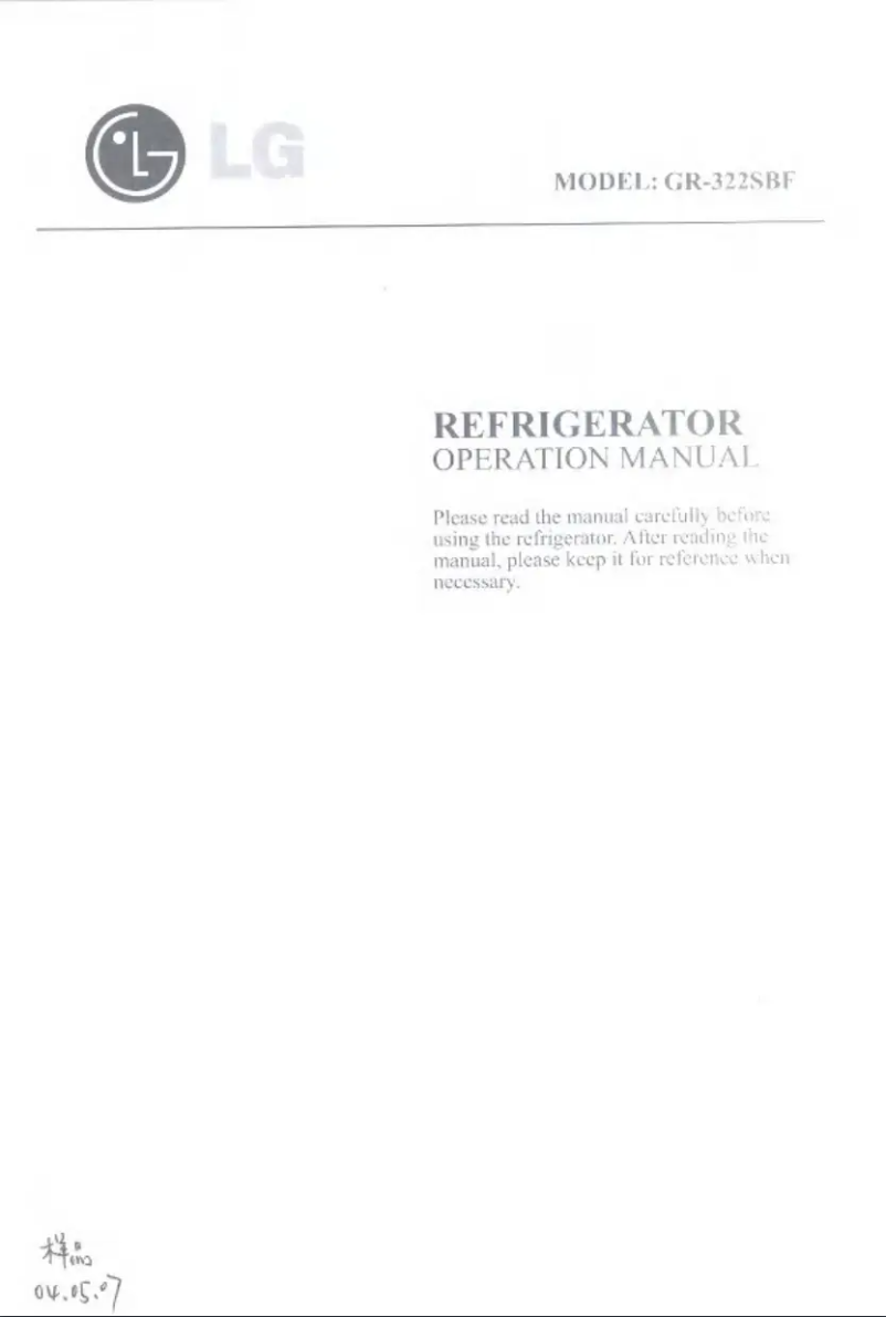 Page n°1 - Manuel utilisateur LG GR-322SVF