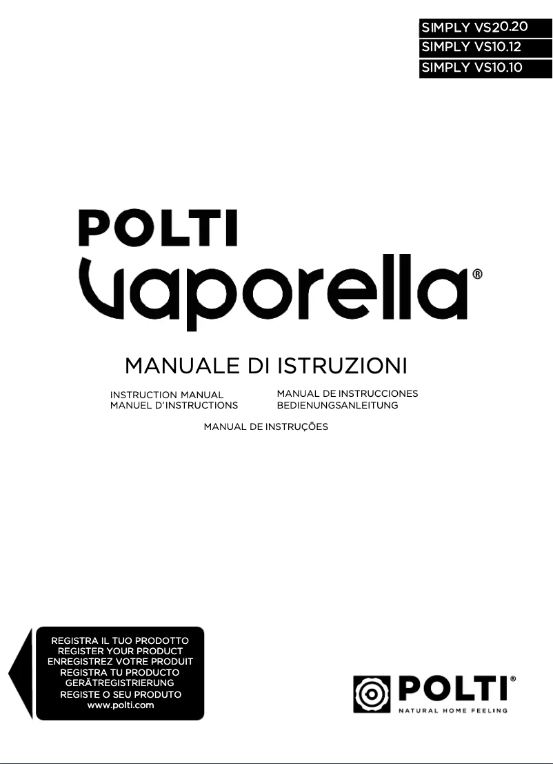 Page n°1 - Manuel utilisateur Polti Vaporella Simply VS10.10