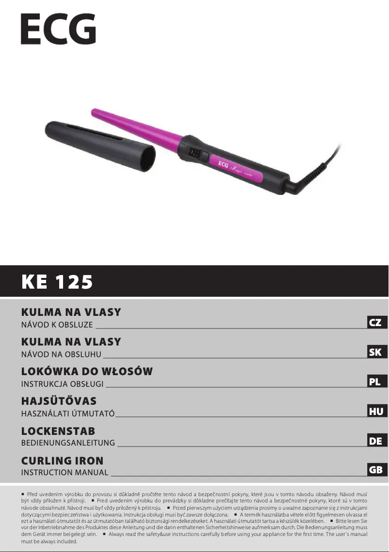 Página 1 del manual Manual de usuario ECG KE 125