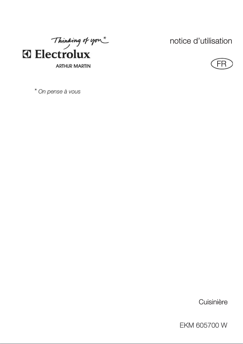 Page n°1 - Manuel utilisateur Arthur Martin-Electrolux EKM605700W
