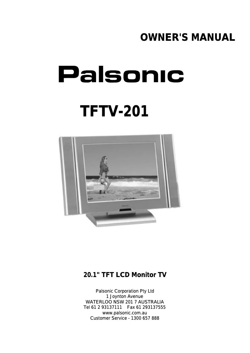 Page n°1 - Manuel utilisateur Palsonic TFTV201