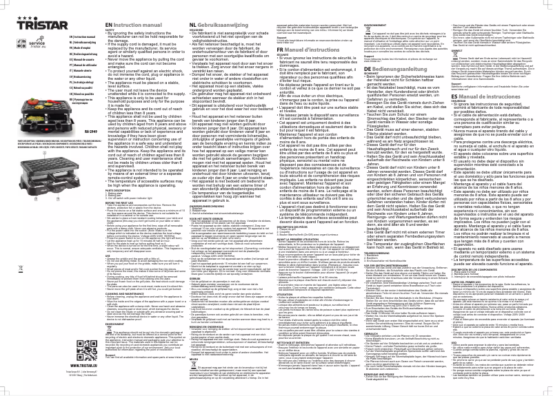 Page 1 de la notice Manuel utilisateur TriStar RA-2949