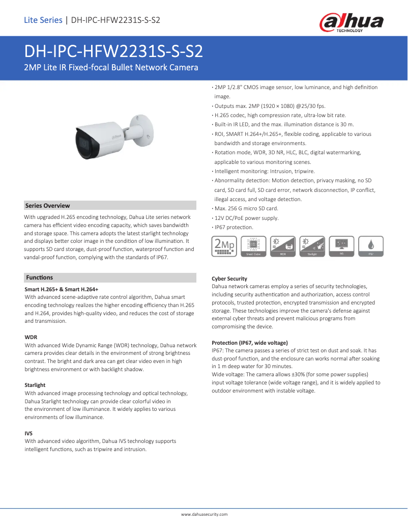 Image de la première page du manuel de l'appareil IPC-HFW2231S-S-S2