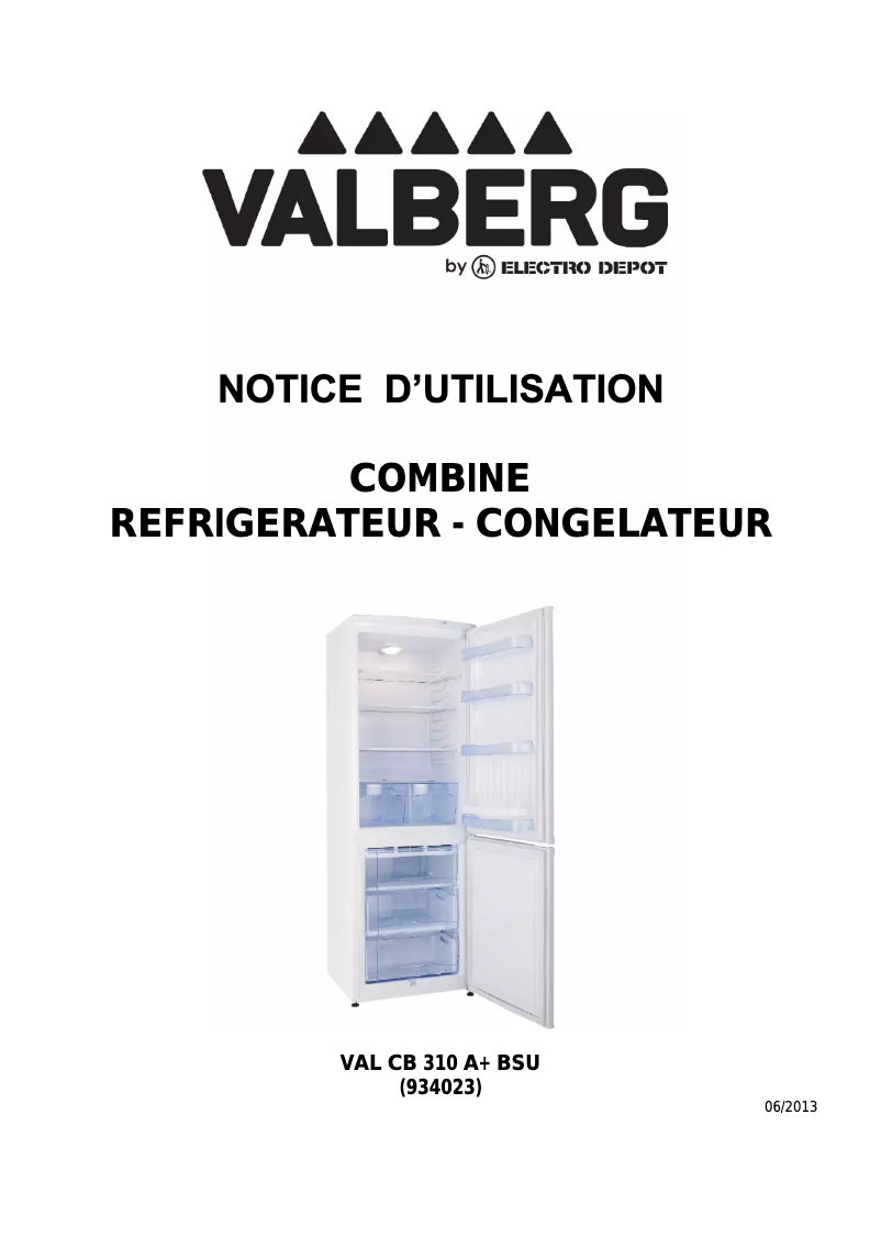 Image de la première page du manuel de l'appareil VAL CB 310