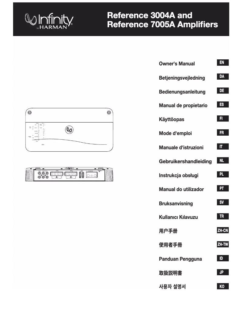 Página 1 del manual Manual de usuario Infinity Reference 7005A