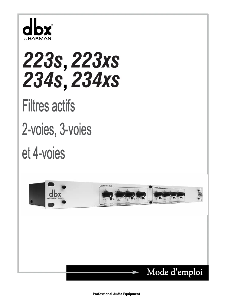 Page n°1 - Manuel utilisateur DBX 223xs