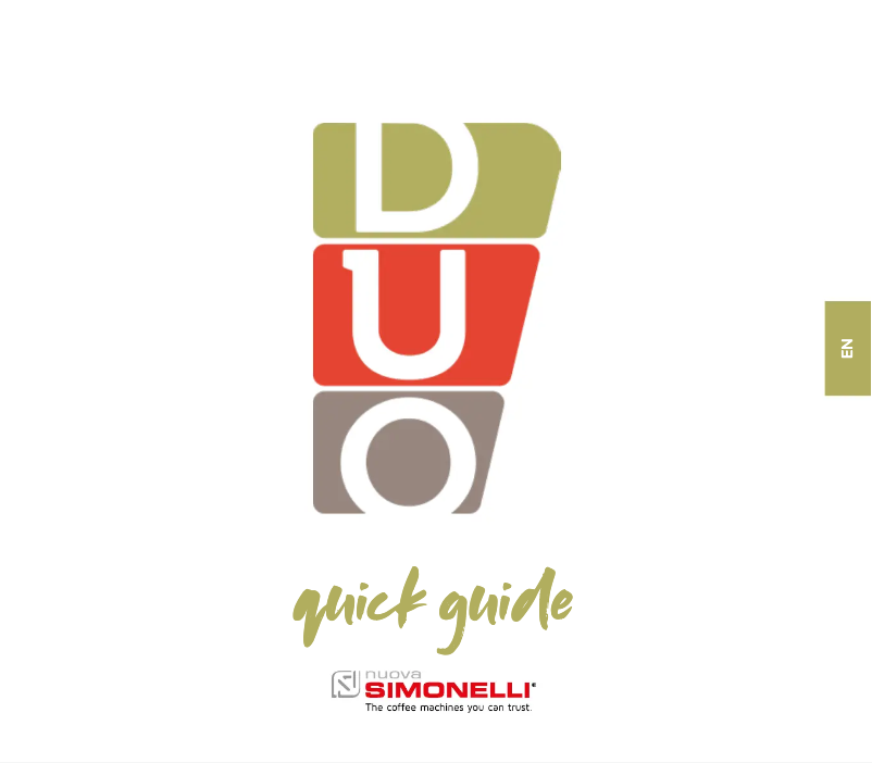 Page n°1 - Manuel utilisateur Nuova Simonelli DUO