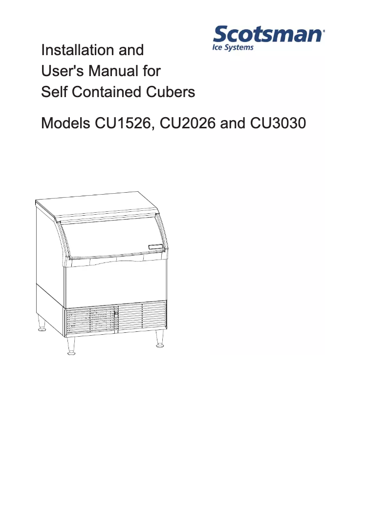 Page n°1 - Manuel d'utilisation et d'entretien Scotsman CU3030SA-1A