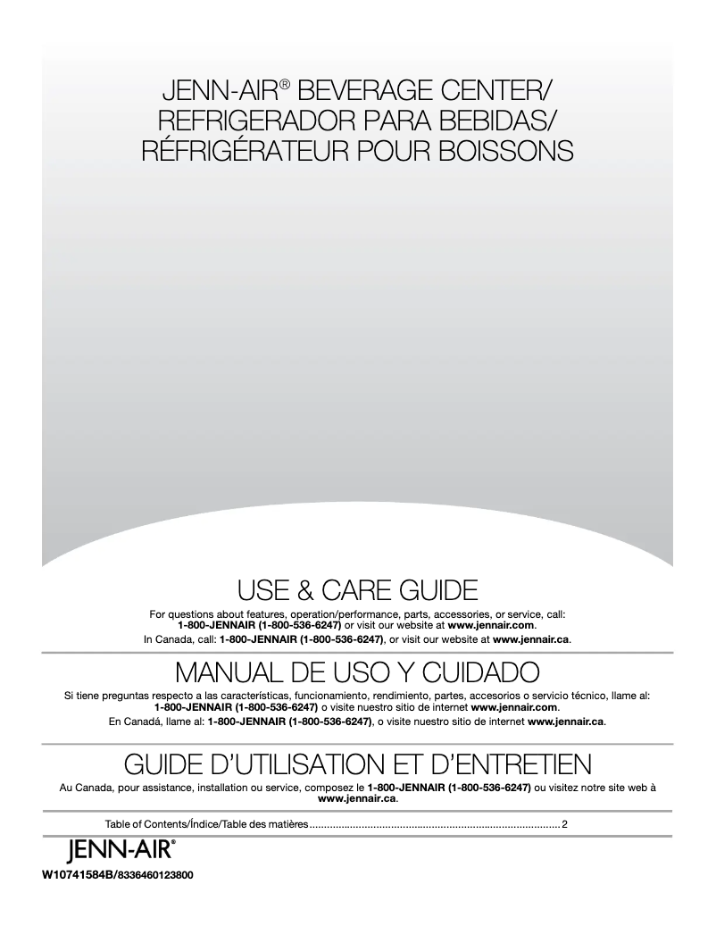Page n°1 - Manuel utilisateur JennAir JUB24FRERS