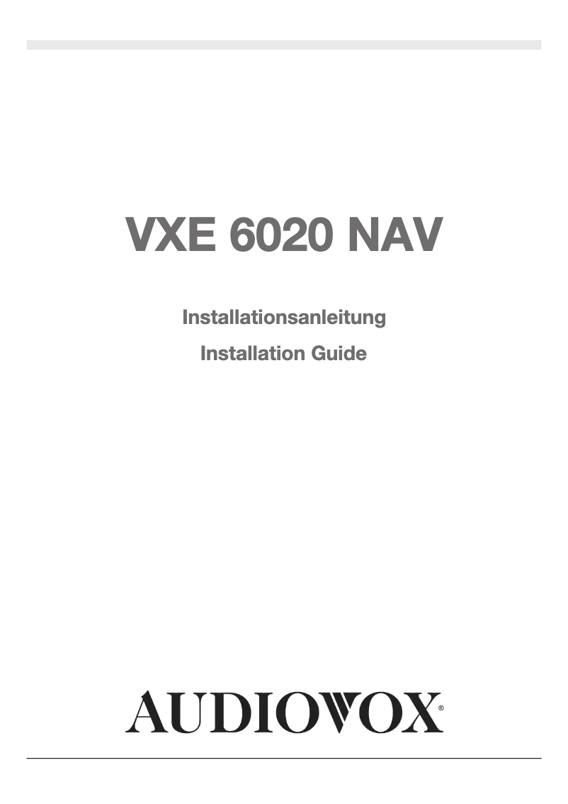 Page 1 de la notice Manuel utilisateur audiovox VXE 6020 NAV