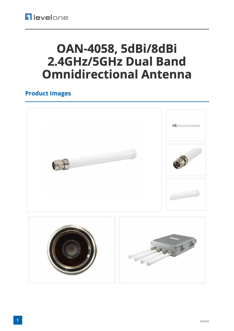 First page image of the manual for OAN-4058