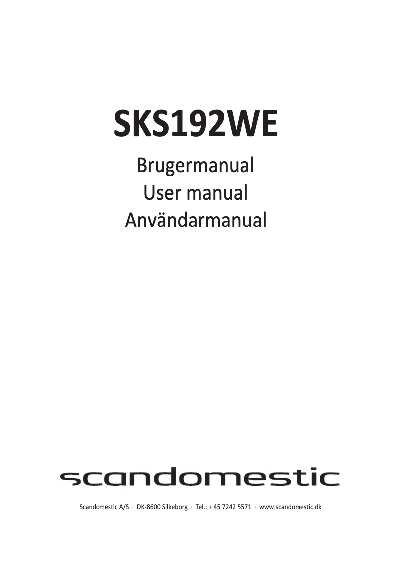 Page n°1 - Manuel utilisateur Scandomestic SKS 192 W