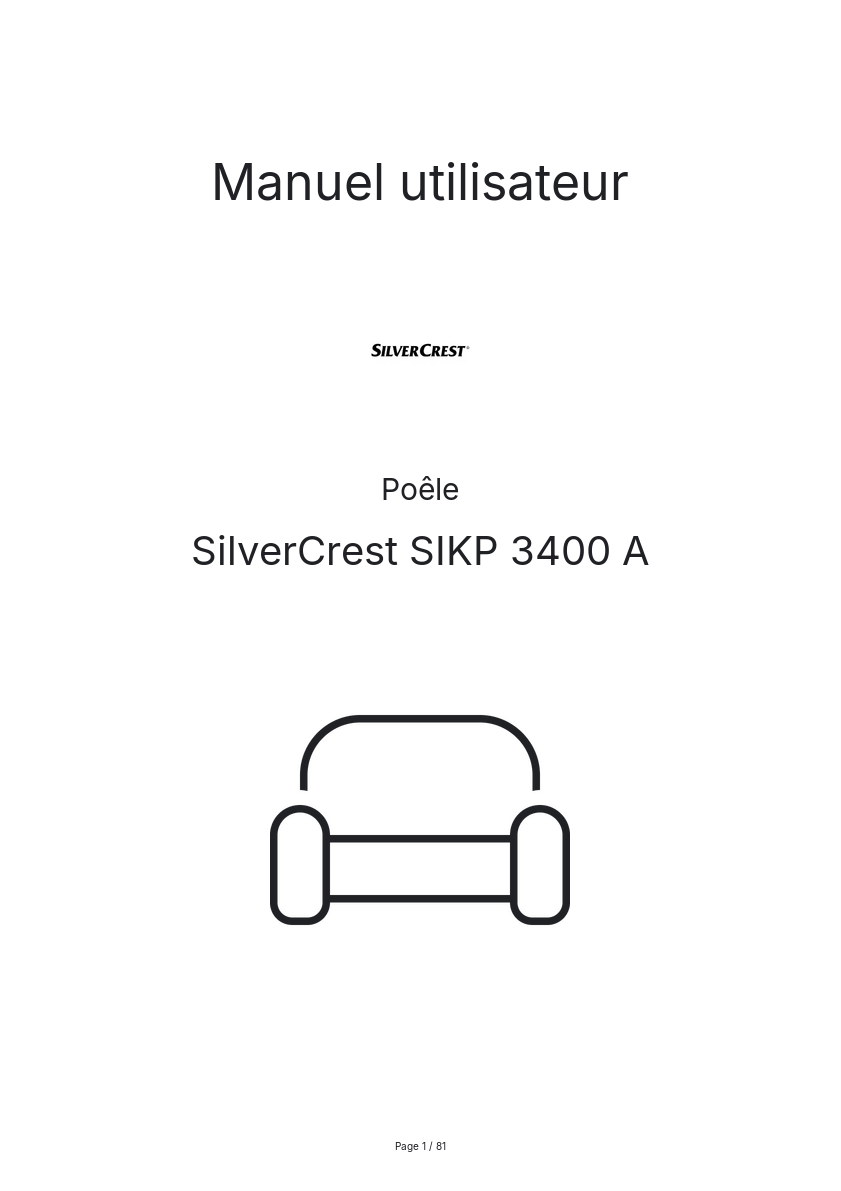 Page 1 de la notice Manuel utilisateur SilverCrest SIKP 3400 A