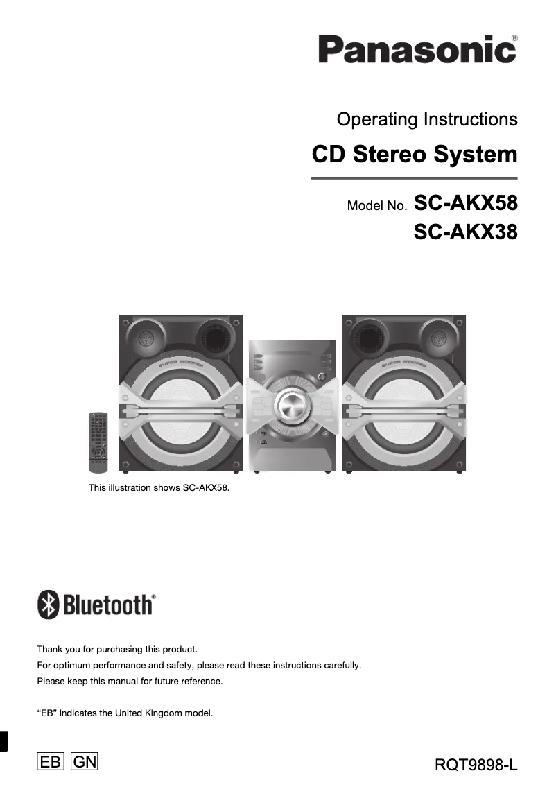 Image de la première page du manuel de l'appareil SC-AKX38