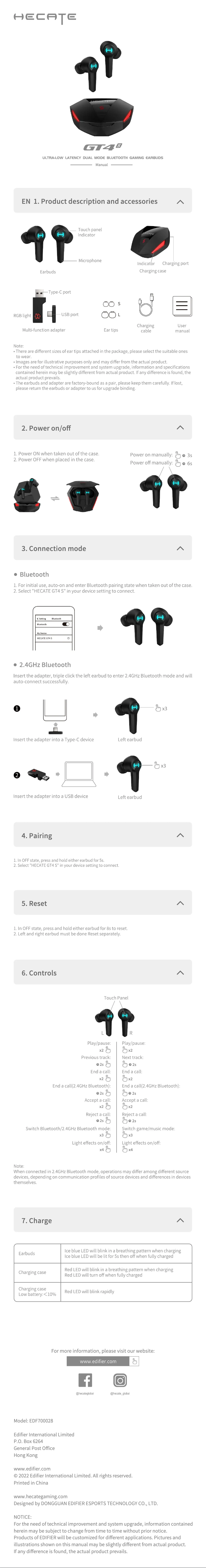 Image de la première page du manuel de l'appareil Hecate GT4 S