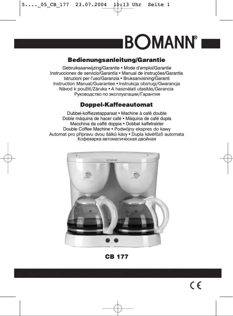 Page 1 de la notice Manuel utilisateur Bomann CB 177