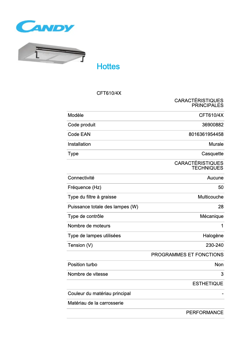 Image de la première page du manuel de l'appareil CFT610/4X