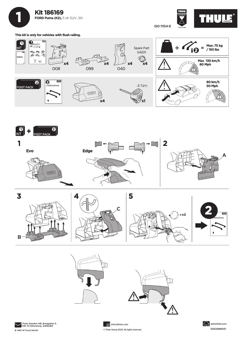 Página 1 del manual Manual de usuario Thule Kit 186169