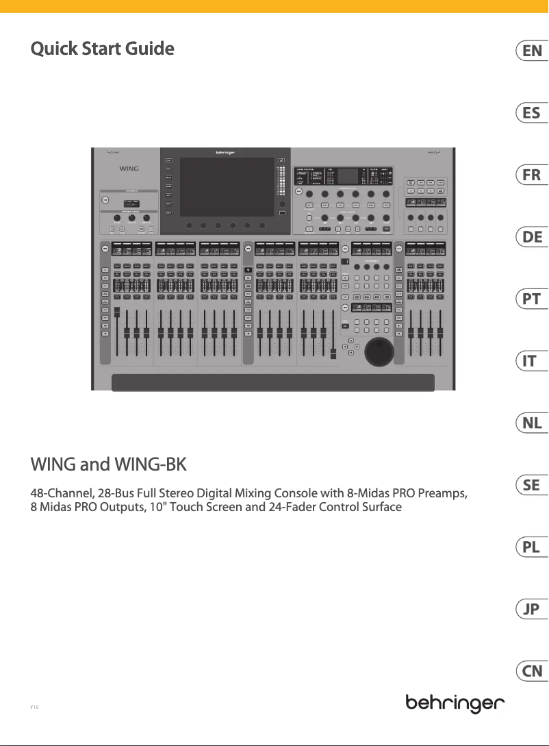First page image of the manual for WING