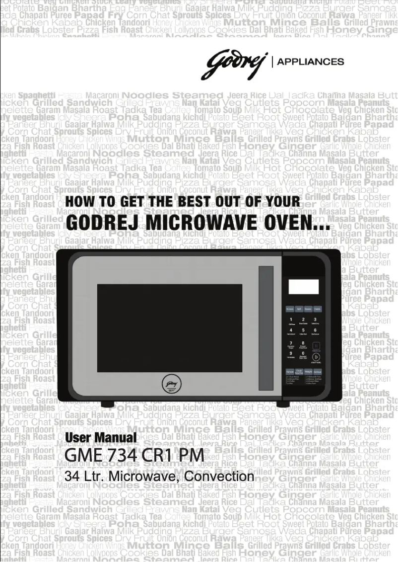 Page n°1 - Manuel utilisateur Godrej GME 734 CR1 PM