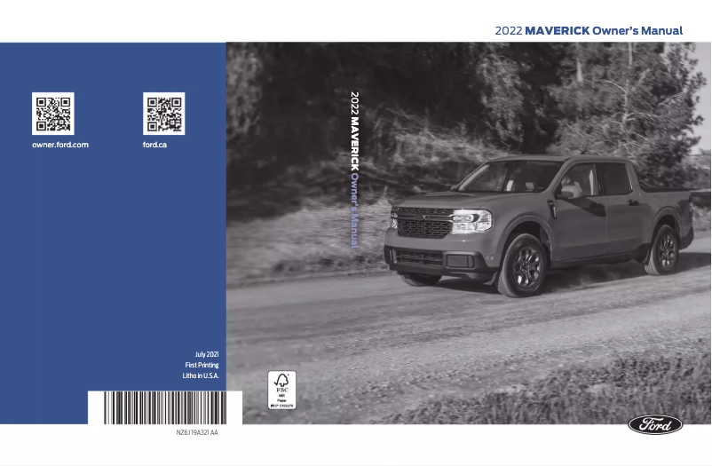 Page 1 de la notice Manuel utilisateur Ford Maverick (2022)
