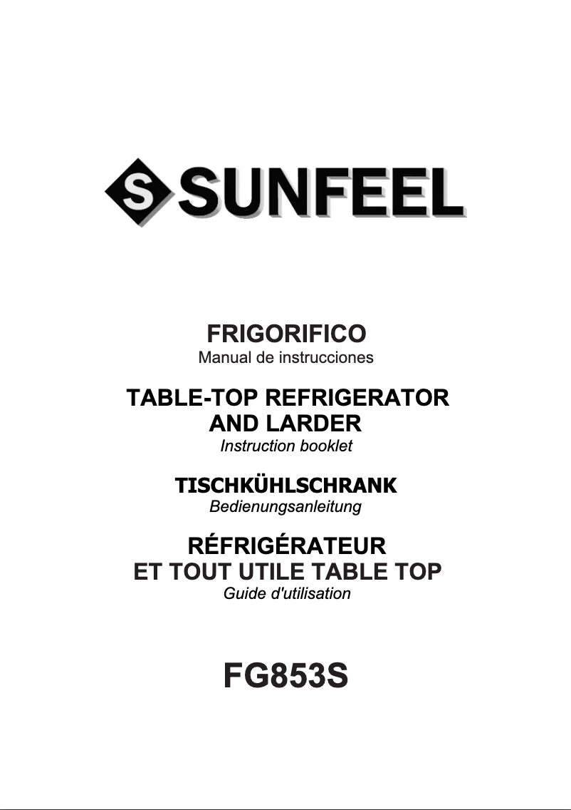 Page 1 de la notice Manuel utilisateur Sunfeel FG853S