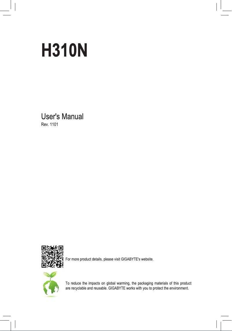 Image de la première page du manuel de l'appareil H310N