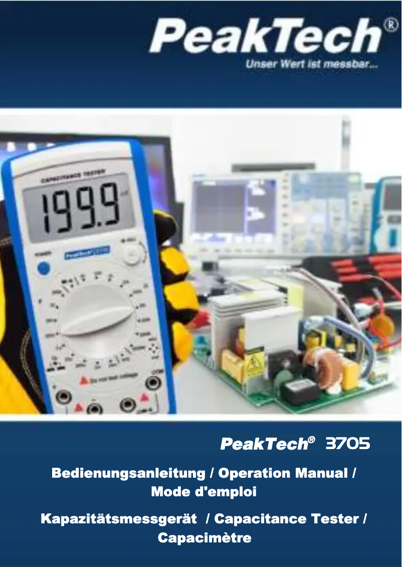 Page 1 de la notice Manuel utilisateur PeakTech 3705