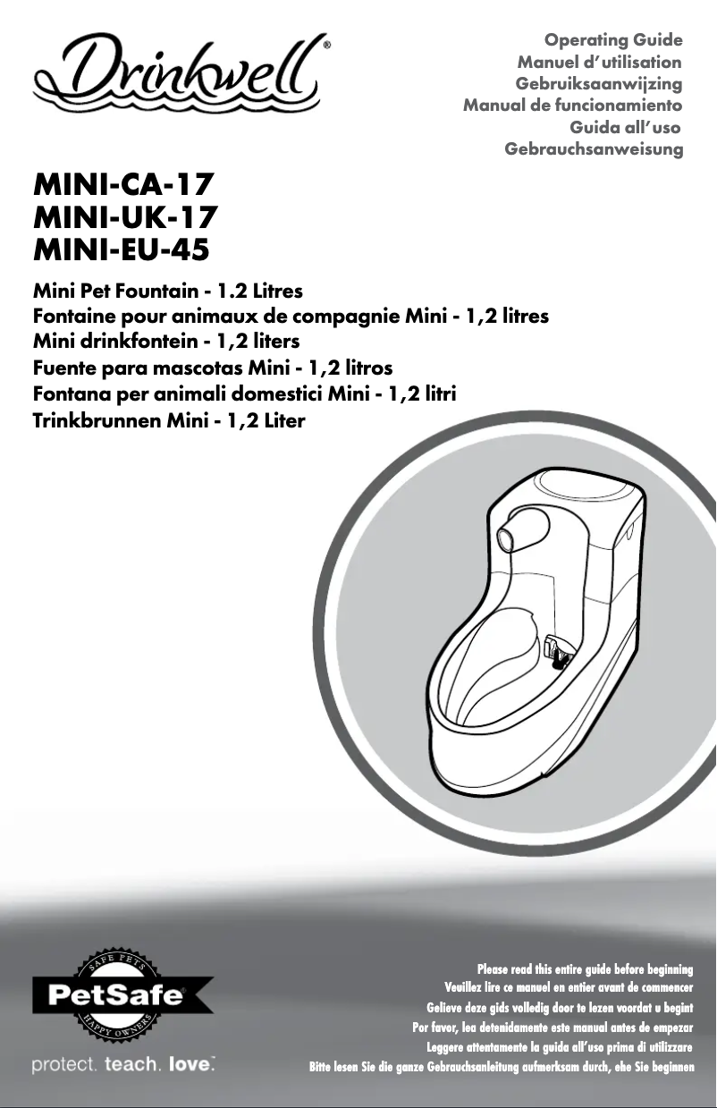 Image de la première page du manuel de l'appareil Drinkwell MINI-UK-17