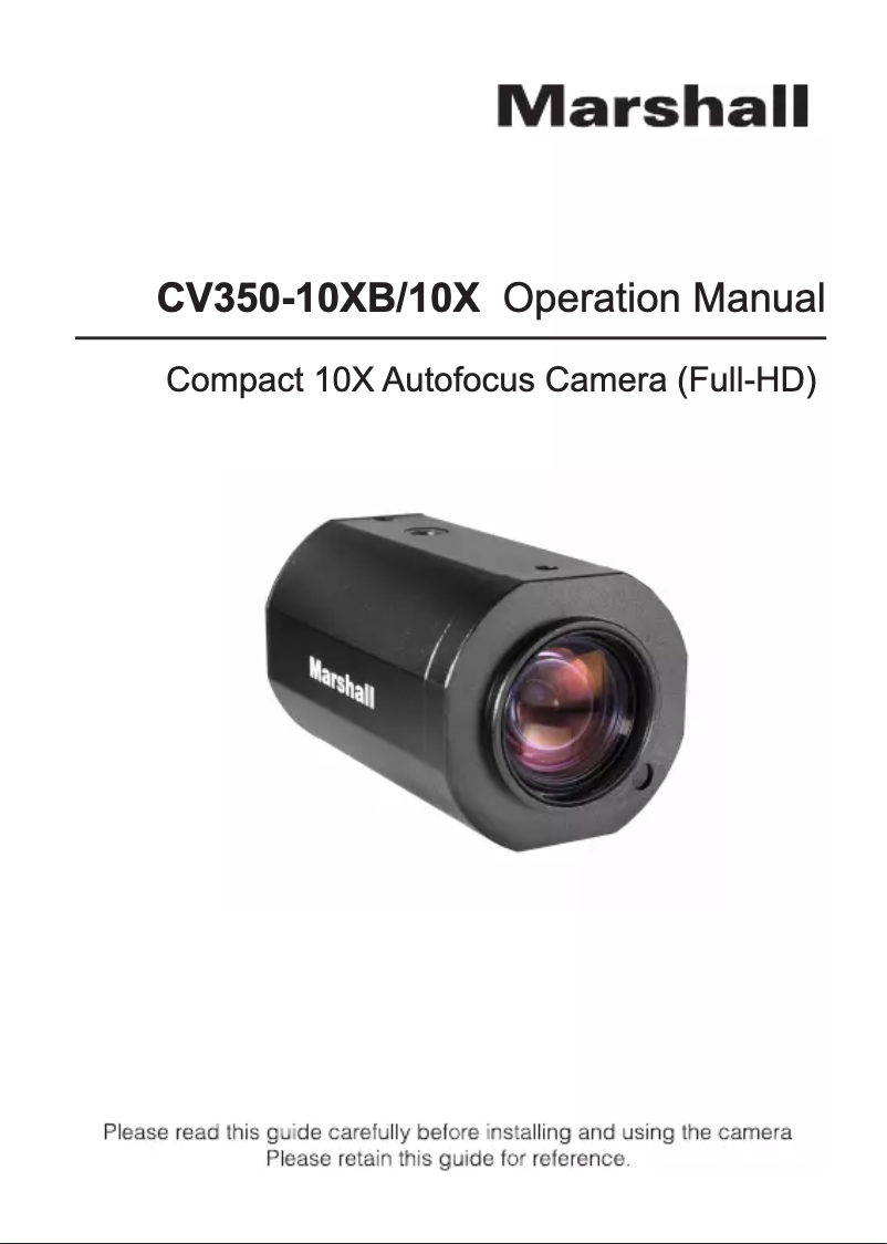 Image de la première page du manuel de l'appareil CV350-10XB